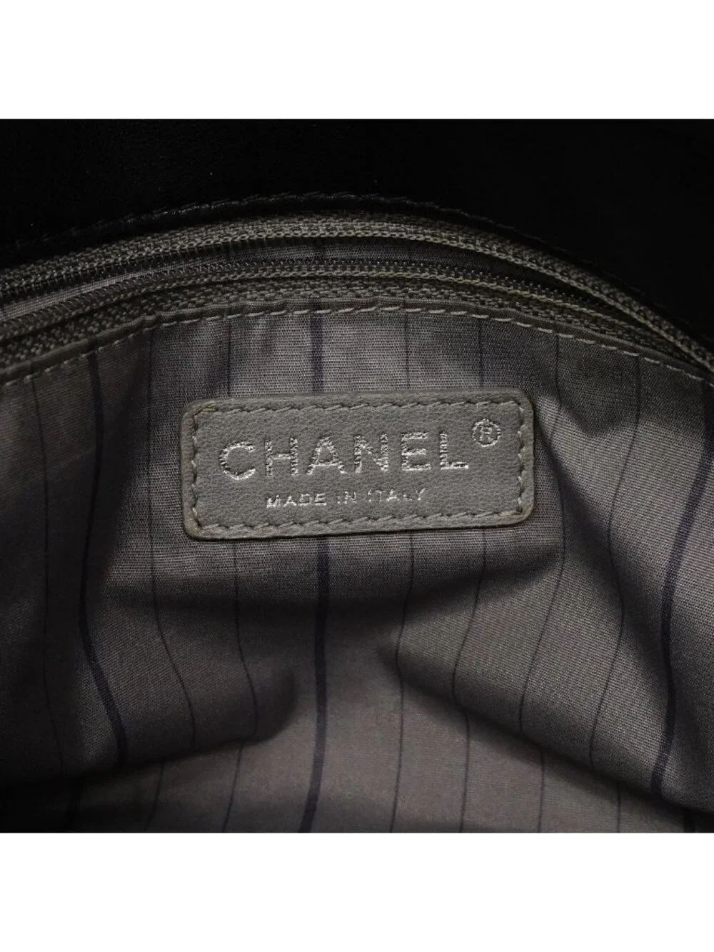 Chanel Shoulder Bag Lambskin Black Silver